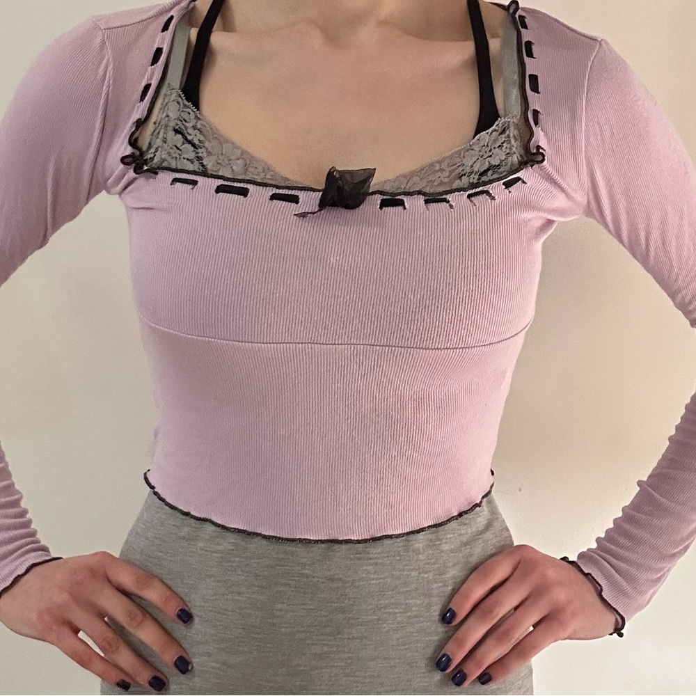 Elegant Lilac Long Sleeve Women's Top